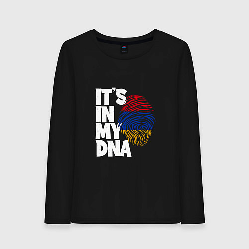 Женский лонгслив ДНК - Армения / Черный – фото 1