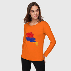 Лонгслив хлопковый женский Карта Армения, цвет: оранжевый — фото 2