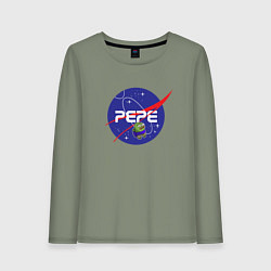 Лонгслив хлопковый женский Pepe Pepe space Nasa, цвет: авокадо