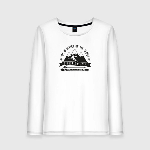 Женский лонгслив LIFE IS BETTER ON THE SLOPES / Белый – фото 1