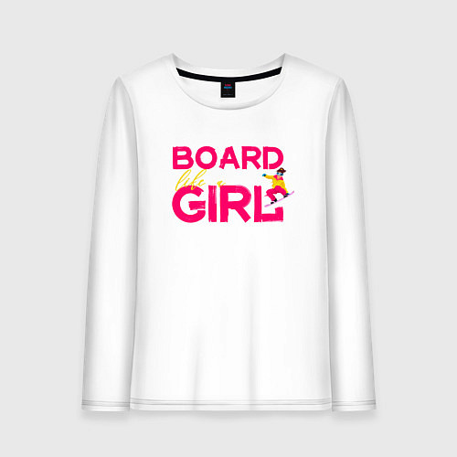 Женский лонгслив BOARD LIKE A GIRL / Белый – фото 1