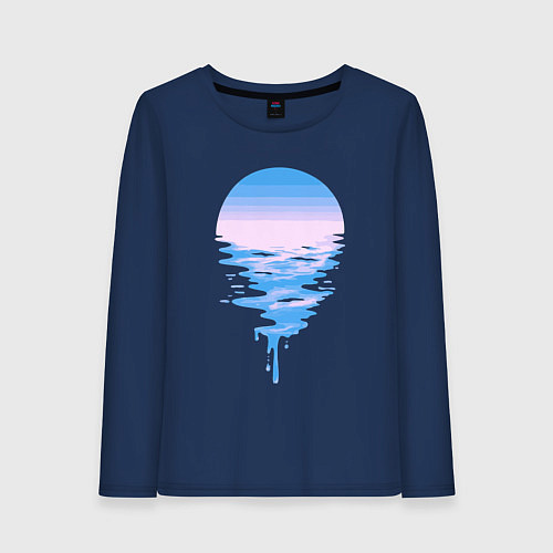 Женский лонгслив Луна море / Тёмно-синий – фото 1