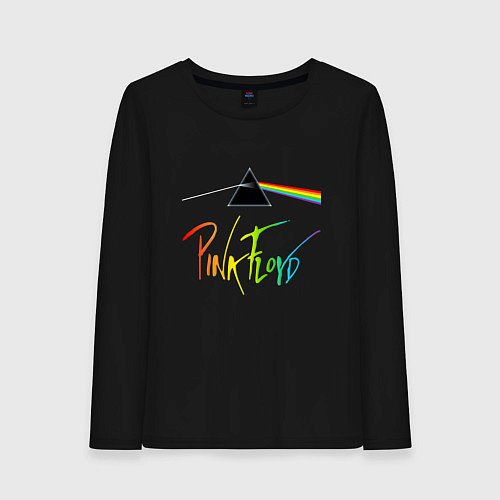 Женский лонгслив PINK FLOYD COLOR LOGO / Черный – фото 1