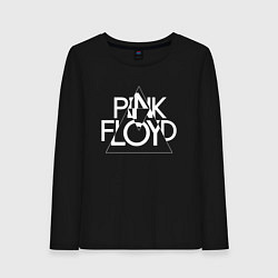 Лонгслив хлопковый женский PINK FLOYD LOGO ПИНК ФЛОЙД ЛОГОТИП, цвет: черный