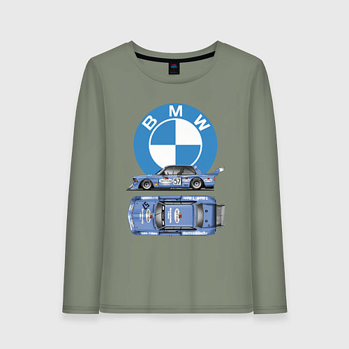 Женский лонгслив BMW Motorsport Retro, Germany / Авокадо – фото 1