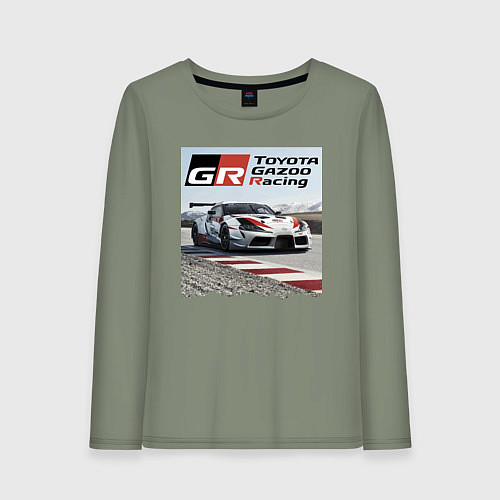 Женский лонгслив Toyota Gazoo Racing - легендарная спортивная коман / Авокадо – фото 1