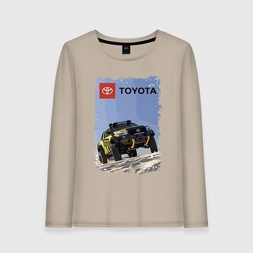 Женский лонгслив Toyota Racing Team, desert competition / Миндальный – фото 1
