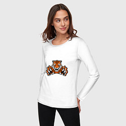 Лонгслив хлопковый женский Tiger - Warrior, цвет: белый — фото 2