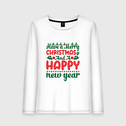 Лонгслив хлопковый женский Happy very new, цвет: белый