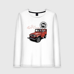 Лонгслив хлопковый женский Toyota Land Cruiser Retro, цвет: белый