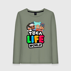 Лонгслив хлопковый женский TOCA LIFE WORLD ТОКА ЛАЙФ ВОРЛД ПЕРСОНАЖИ, цвет: авокадо