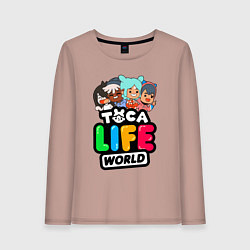 Лонгслив хлопковый женский TOCA LIFE WORLD ТОКА ЛАЙФ ВОРЛД ПЕРСОНАЖИ, цвет: пыльно-розовый
