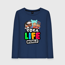 Лонгслив хлопковый женский TOCA LIFE WORLD ТОКА ЛАЙФ ВОРЛД ПЕРСОНАЖИ, цвет: тёмно-синий