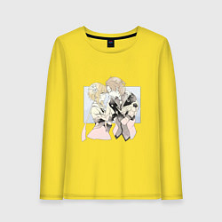 Лонгслив хлопковый женский Люмин и Альбедо, цвет: желтый
