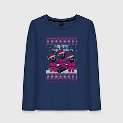 Лонгслив хлопковый женский Sweater Squidmas, цвет: тёмно-синий