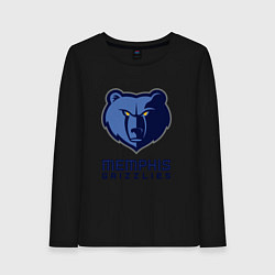 Лонгслив хлопковый женский Мемфис Гриззлис, Memphis Grizzlies, цвет: черный