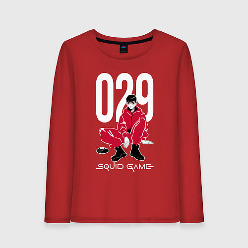 Женский лонгслив Squid game: guard 029 / Красный – фото 1