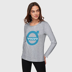 Лонгслив хлопковый женский Volvo логотип, цвет: меланж — фото 2