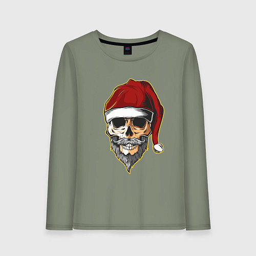 Женский лонгслив Santa Skull / Авокадо – фото 1