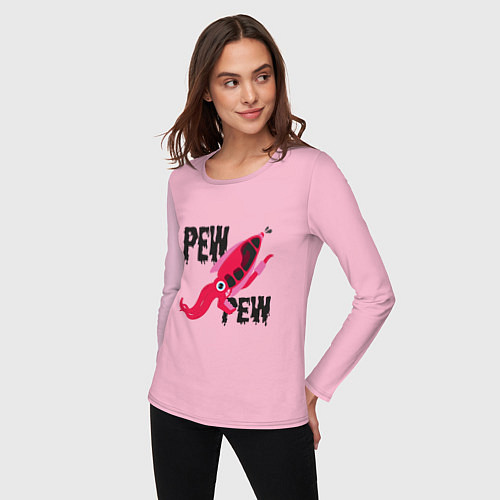 Женский лонгслив Pew Pew Squid / Светло-розовый – фото 3