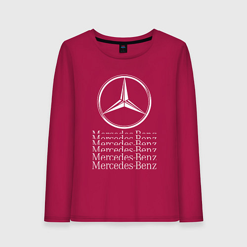 Женский лонгслив MERCEDES-BENZ МЕРСЕДЕС-БЕНЗ LOGO / Маджента – фото 1