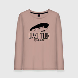 Лонгслив хлопковый женский Дирижабль Led Zeppelin с лого участников, цвет: пыльно-розовый