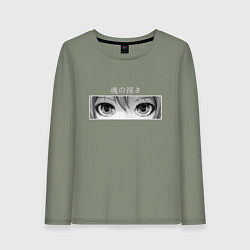 Лонгслив хлопковый женский Аnime LOVELY EYES, цвет: авокадо