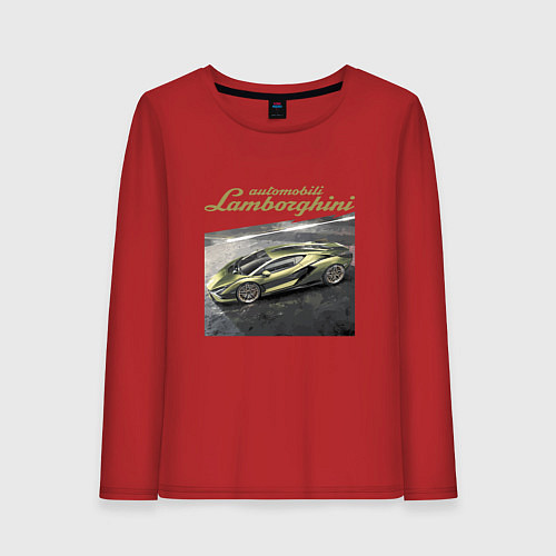 Женский лонгслив Lamborghini Motorsport sketch / Красный – фото 1