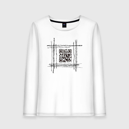 Женский лонгслив QR за колючкой / Белый – фото 1