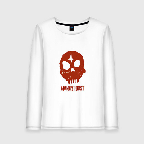 Женский лонгслив Money Heist Skull / Белый – фото 1