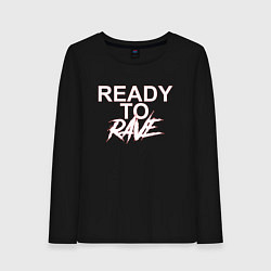 Лонгслив хлопковый женский READY TO RAVE РЕЙВ, цвет: черный