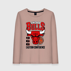 Лонгслив хлопковый женский Chicago Bulls NBA, цвет: пыльно-розовый