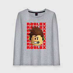 Женский лонгслив ROBLOX RED LOGO LEGO FACE