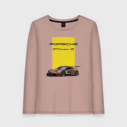 Лонгслив хлопковый женский Porsche Carrera 4S Motorsport, цвет: пыльно-розовый