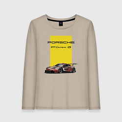 Лонгслив хлопковый женский Porsche Carrera 4S Motorsport, цвет: миндальный