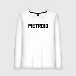 Лонгслив хлопковый женский Metroid Dread Black Logo, цвет: белый