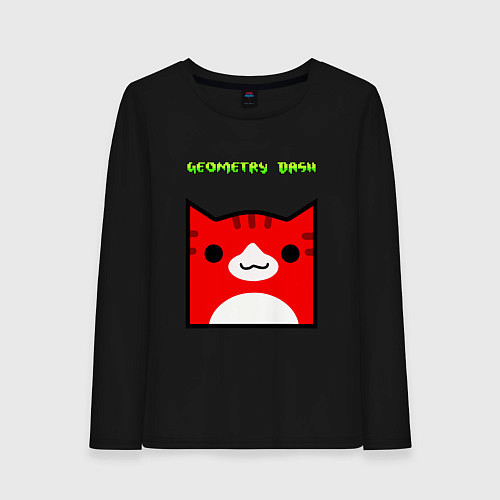 Женский лонгслив Geometry Dash: Cat Skin / Черный – фото 1