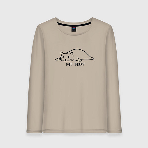 Женский лонгслив Кот не сегодня / Миндальный – фото 1