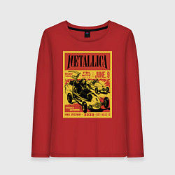 Лонгслив хлопковый женский Metallica - Iowa speedway playbill, цвет: красный