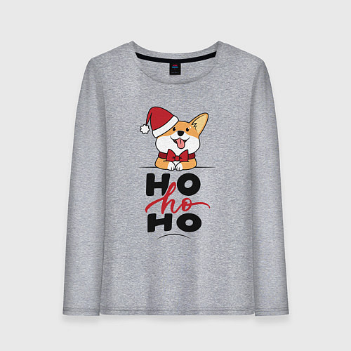 Женский лонгслив Corgi Ho ho Ho / Меланж – фото 1