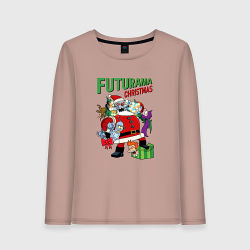 Женский лонгслив Christmas Futurama / Пыльно-розовый – фото 1