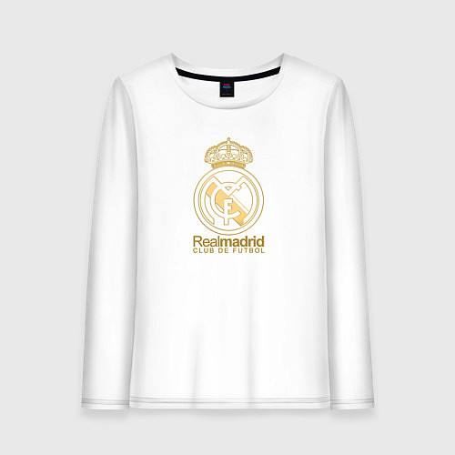 Женский лонгслив Real Madrid gold logo / Белый – фото 1