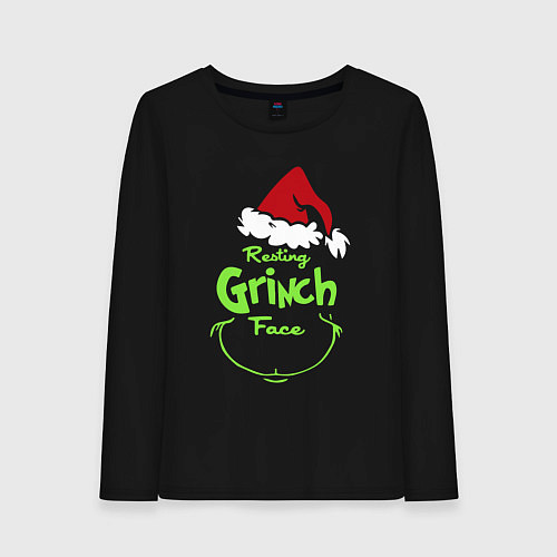 Женский лонгслив Resting Grinch Face / Черный – фото 1