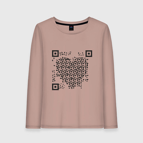 Женский лонгслив QR Love / Пыльно-розовый – фото 1