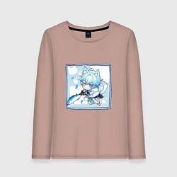 Лонгслив хлопковый женский Котик Чун Юй в деле, цвет: пыльно-розовый