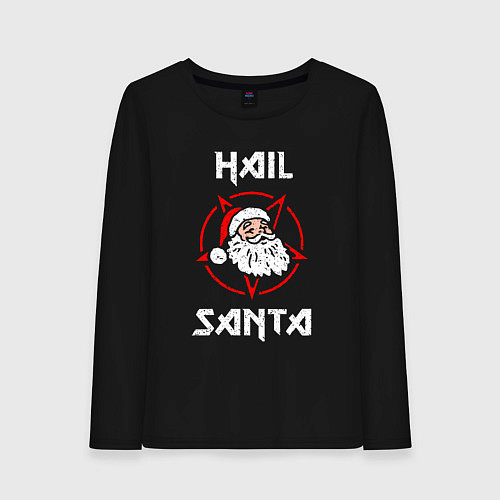 Женский лонгслив HAIL SANTA CLAUS ГРЕШНЫЙ САНТА / Черный – фото 1