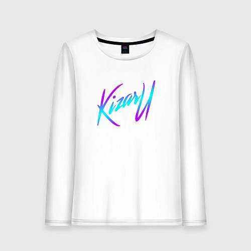 Женский лонгслив КИЗАРУ НЕОН ЛОГО KIZARU NEON LOGO / Белый – фото 1