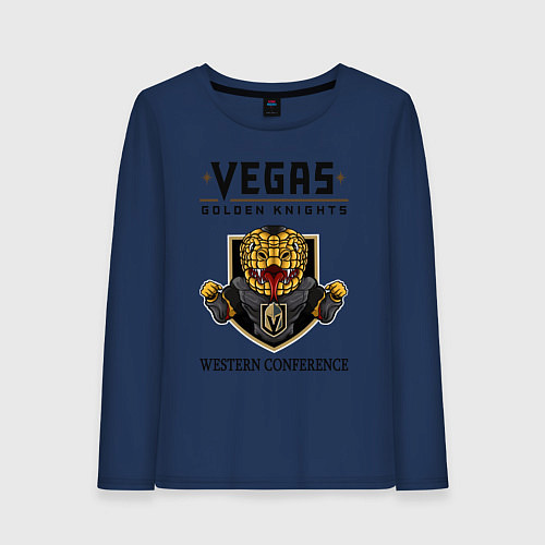 Женский лонгслив Vegas Golden Knights Вегас Золотые Рыцари / Тёмно-синий – фото 1