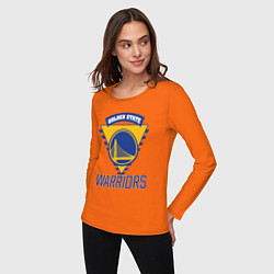 Лонгслив хлопковый женский Golden State Warriors Голден Стейт НБА, цвет: оранжевый — фото 2