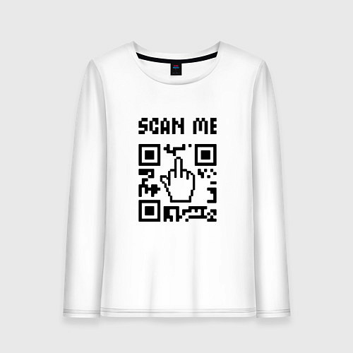 Женский лонгслив Qr-код go away / Белый – фото 1